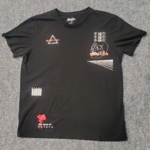 Mens Brooklyn Cloth Size Large Black Embroidered Skull T Shirt Urban Graphic